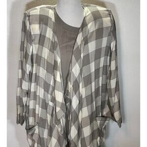 Vintage 90s Kanae Ikai Rayon 2 Piece Set Top & Cardigan Small Shoulder Pads